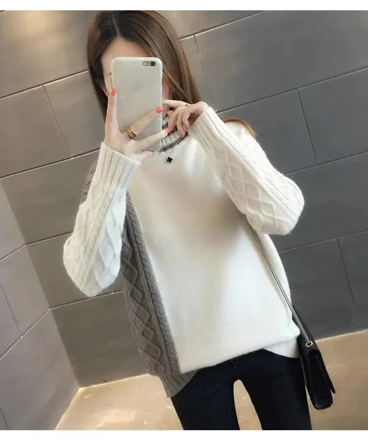Women's Cable-Knit Wool Blend Turtleneck Winter Sweater | Warm Stylish Pullover