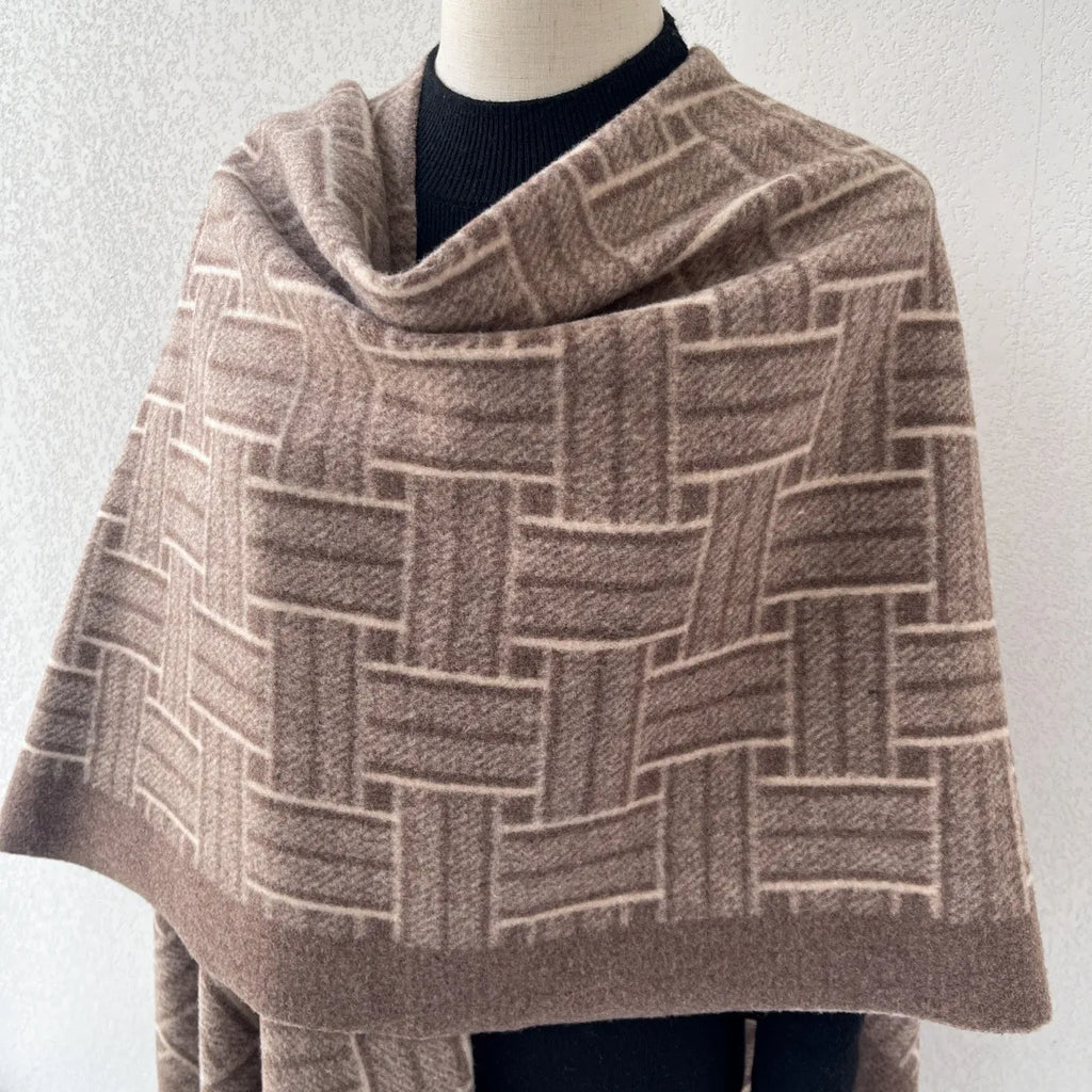 Women's Faux Cashmere Cape Shawl | Fringe Tassel Drape Wrap