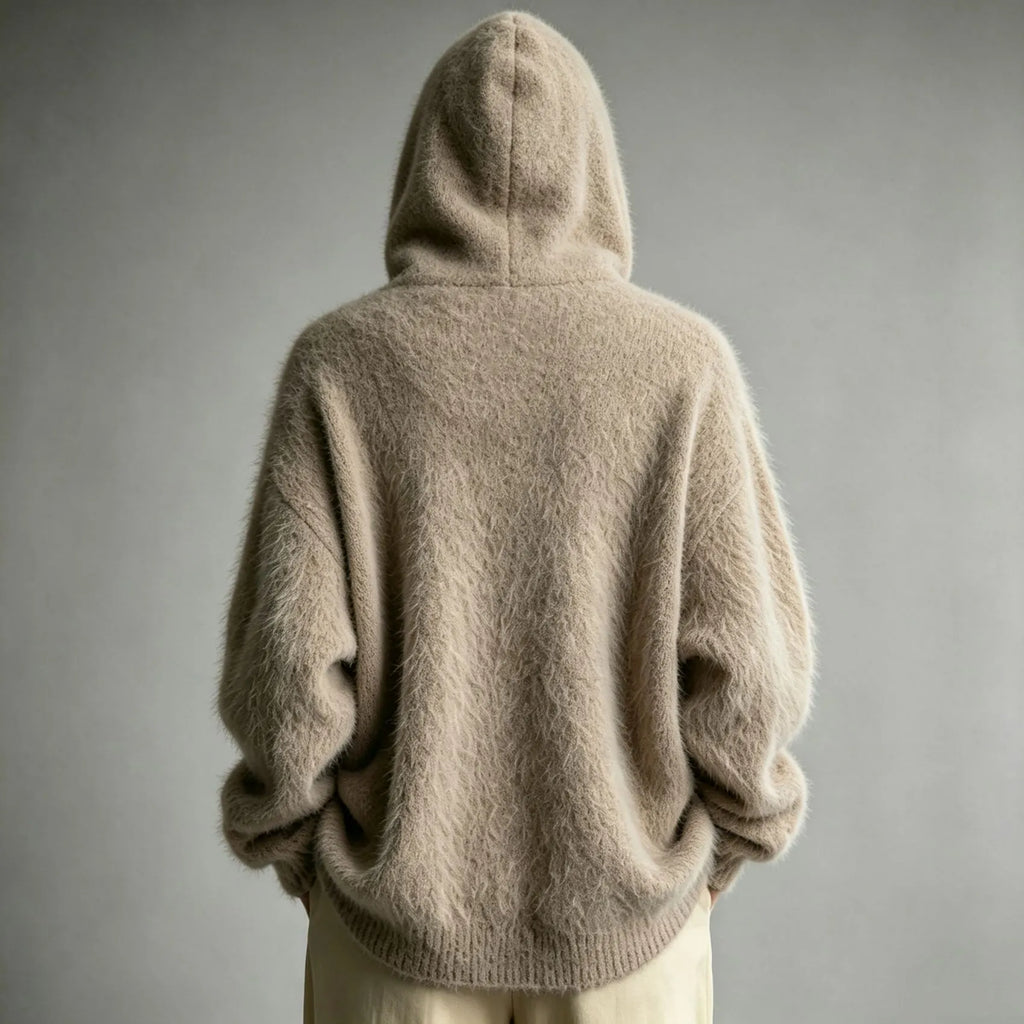 Women's Faux Mink Hooded Cardigan | Casual Loose Autumn Sweater