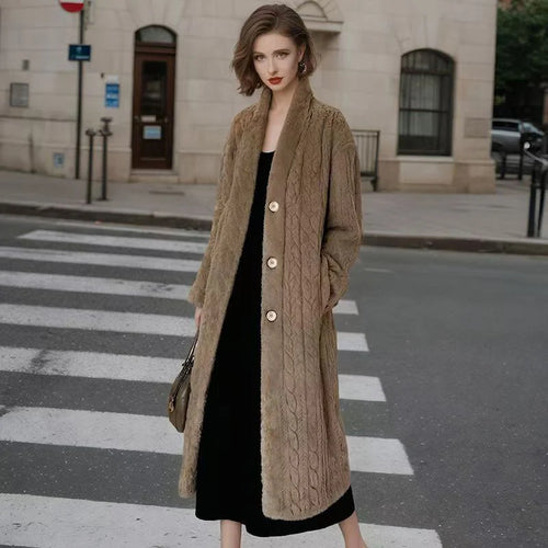 Women's Faux Mink Winter Coat | Thick Warm Overcoat