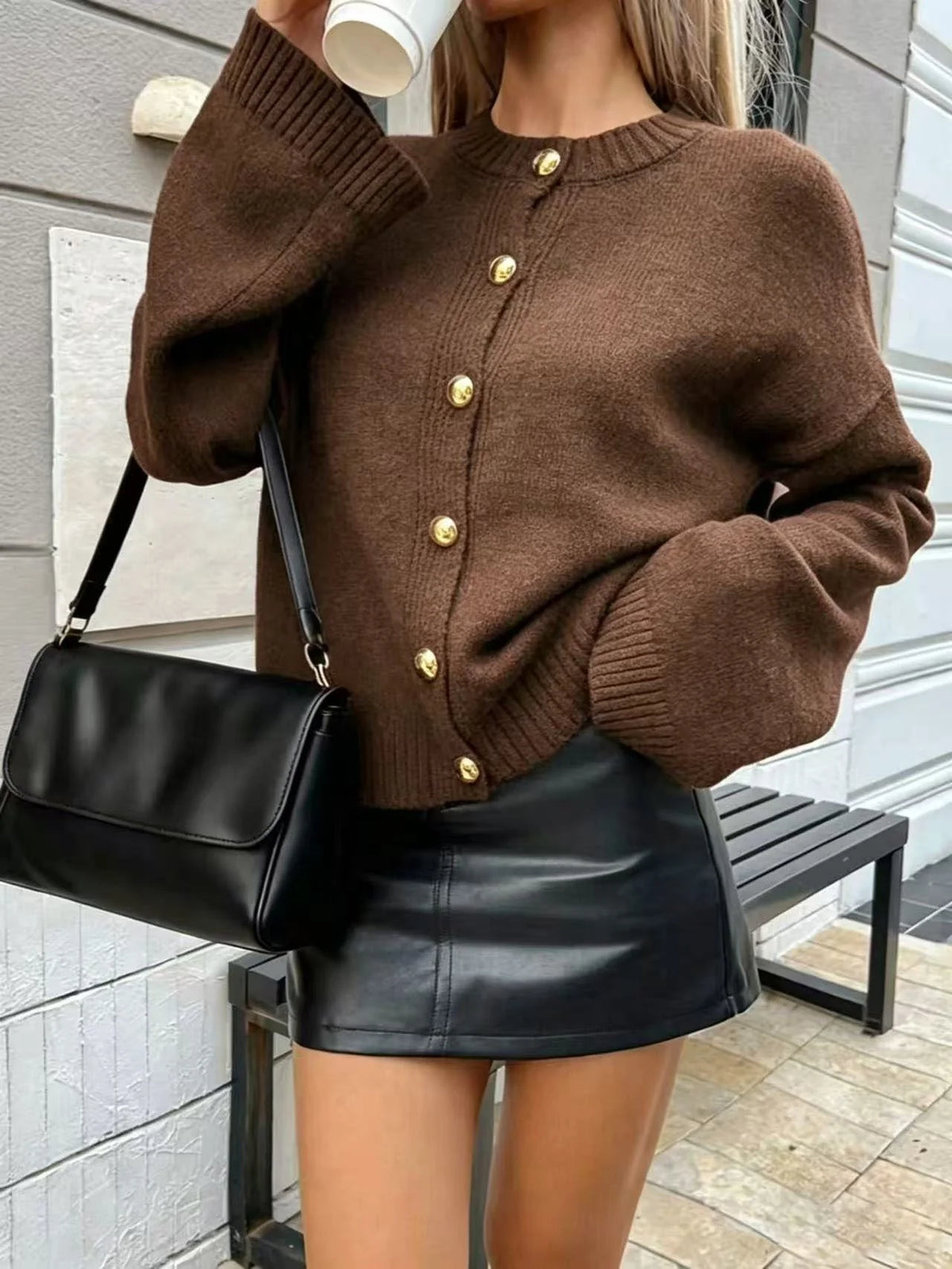 Women's Knit Autumn Cardigan Sweater | Loose Casual Chic