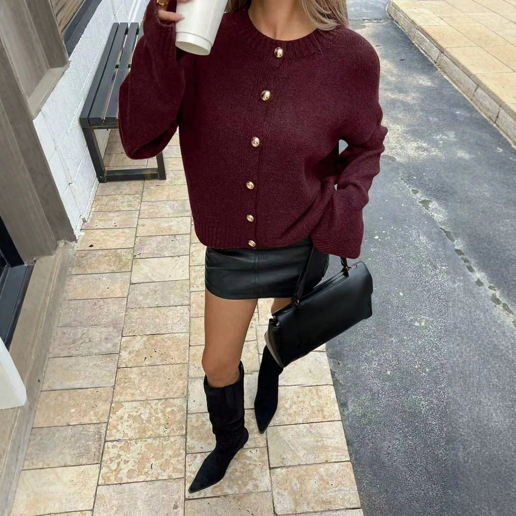 Women's Knit Autumn Cardigan Sweater | Loose Casual Chic