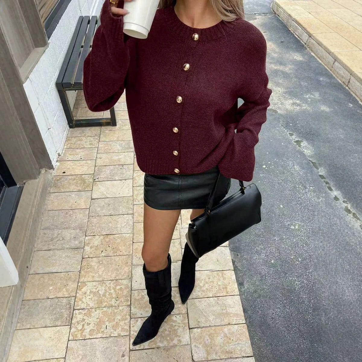 Women's Knit Autumn Cardigan Sweater | Loose Casual Chic