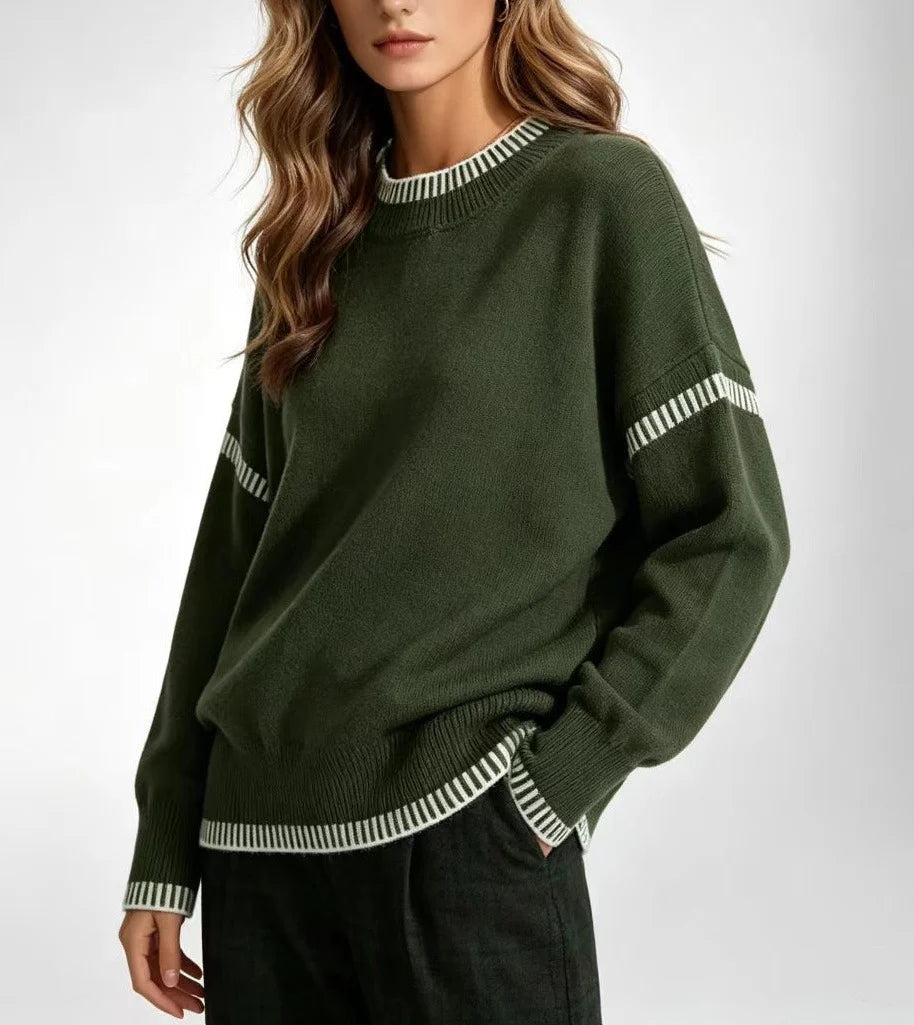 Women's Knit Autumn Sweater | Loose Crewneck Pullover