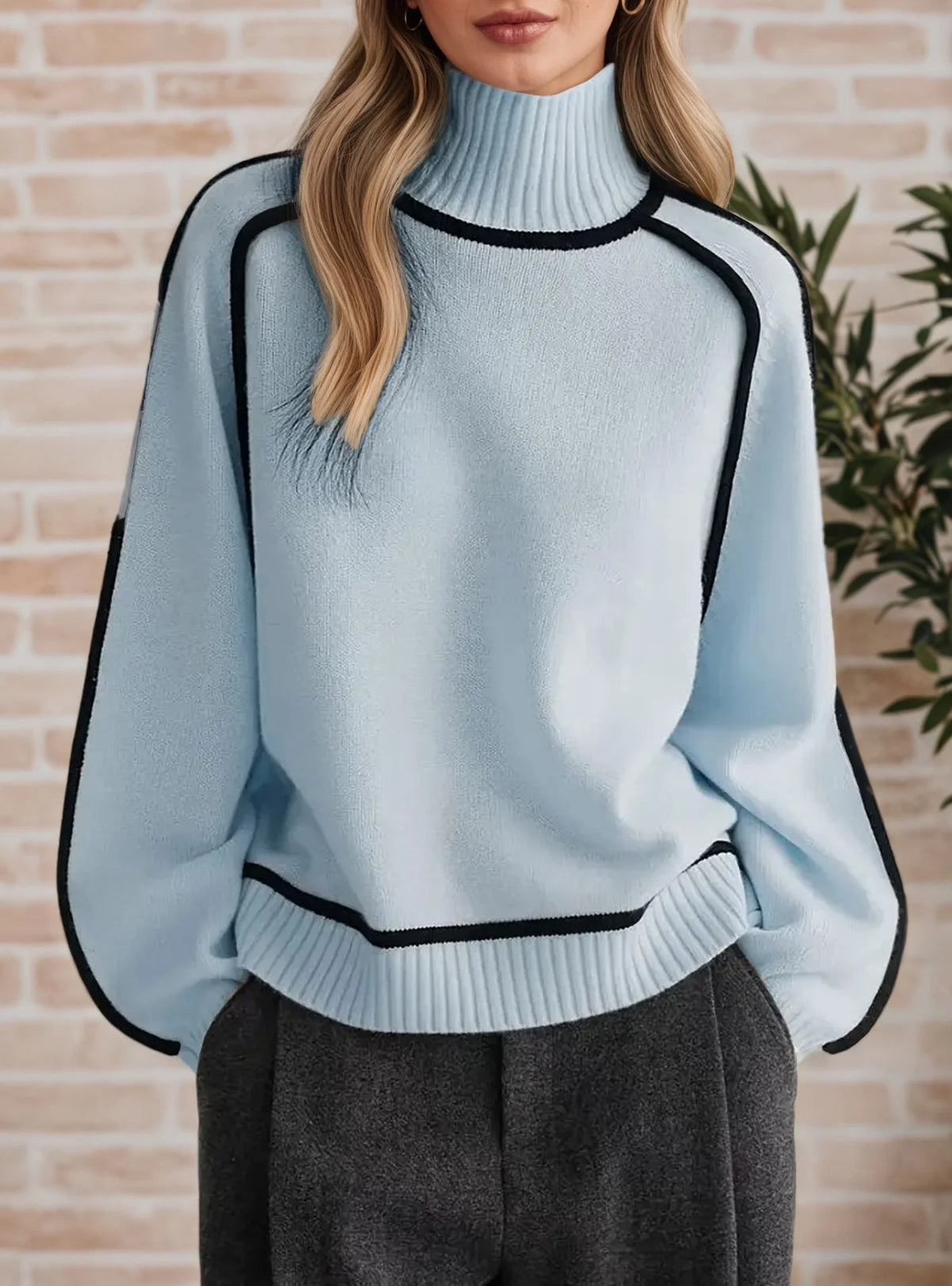 Women's Knit Turtleneck Winter Sweater | Elegant Long-Sleeve Pullover Top