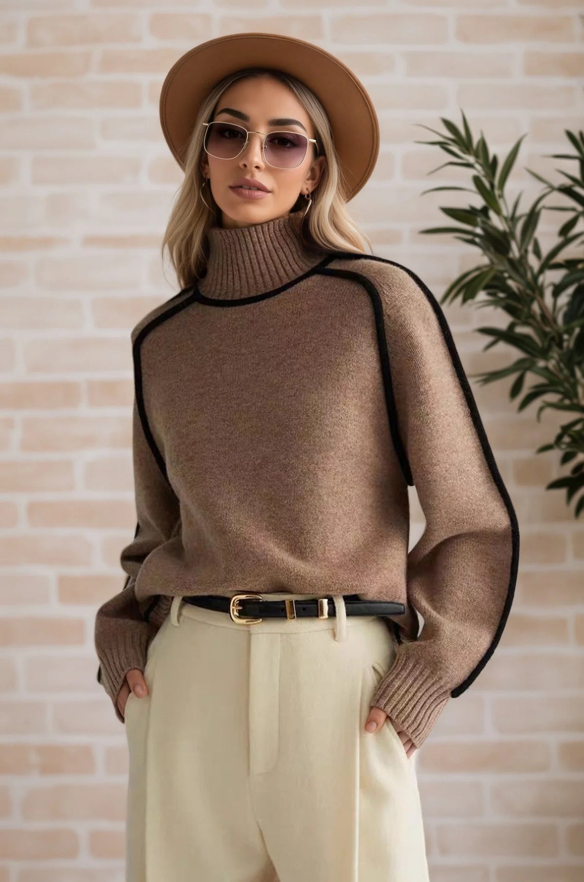Women's Knit Turtleneck Winter Sweater | Elegant Long-Sleeve Pullover Top