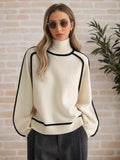 Women's Knit Turtleneck Winter Sweater | Elegant Long-Sleeve Pullover Top