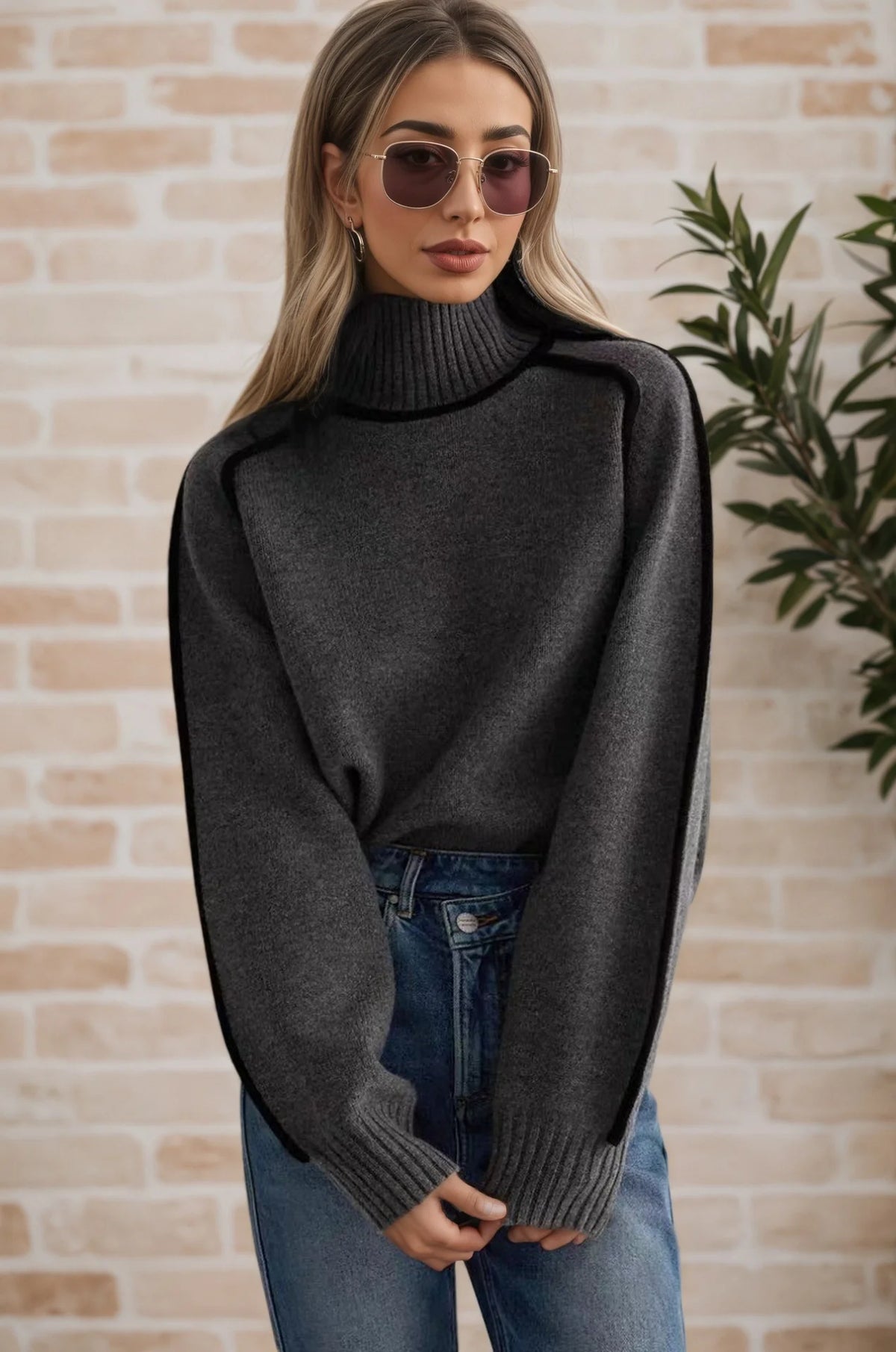 Women's Knit Turtleneck Winter Sweater | Elegant Long-Sleeve Pullover Top