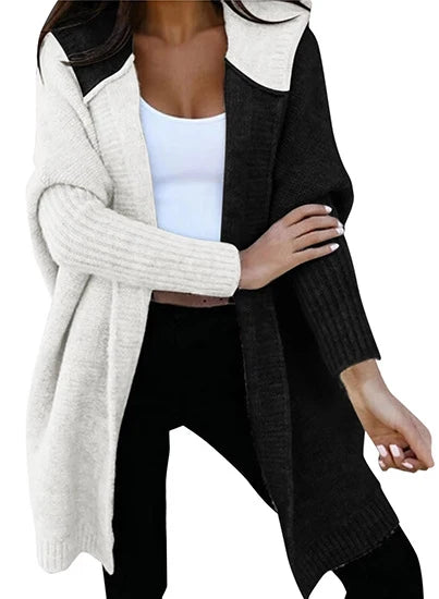 Women's Knit Winter Cardigan | Loose Hooded Sweater
