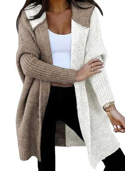 Women's Knit Winter Cardigan | Loose Hooded Sweater