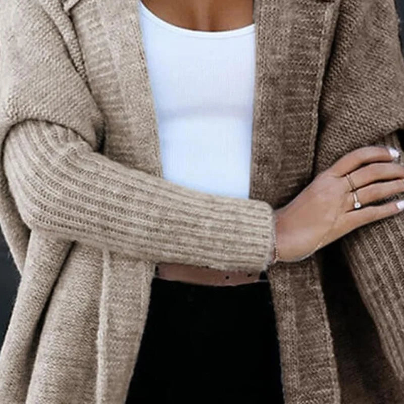 Women's Knit Winter Cardigan | Loose Hooded Sweater