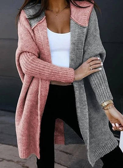 Women's Knit Winter Cardigan | Loose Hooded Sweater