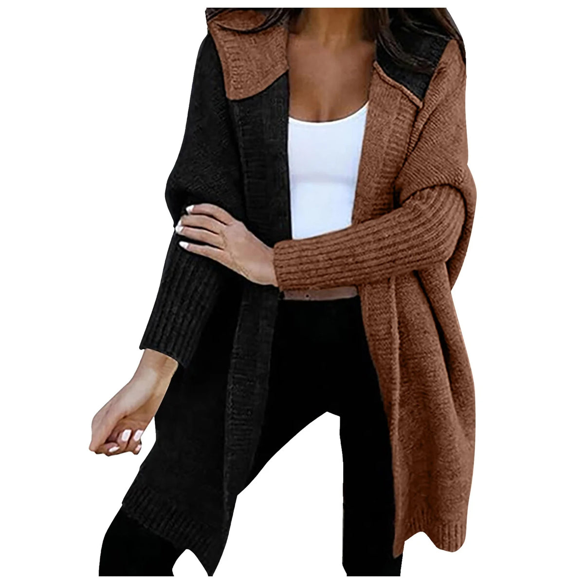 Women's Knit Winter Cardigan | Loose Hooded Sweater