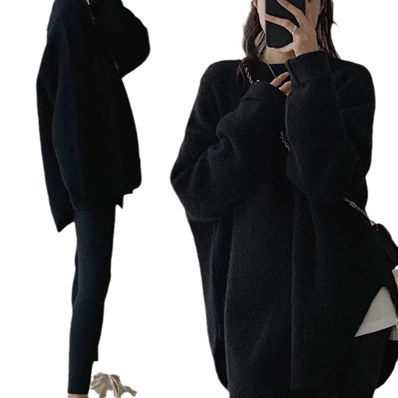 Women's Knitted Autumn Sweater | Casual Round Neck Loose Pullover