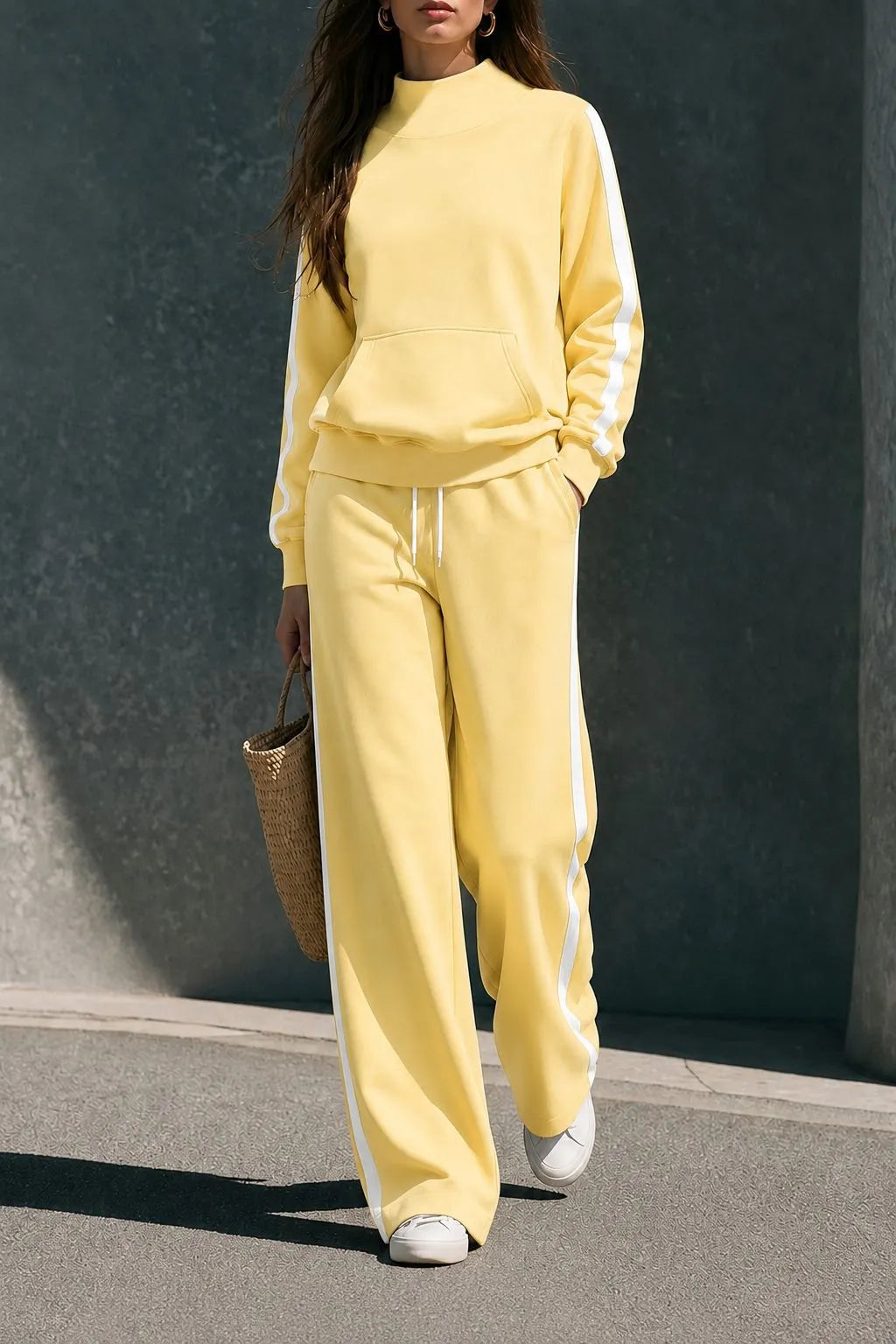 Women's Polyester Sweatsuit Set | Loose Autumn Tracksuit