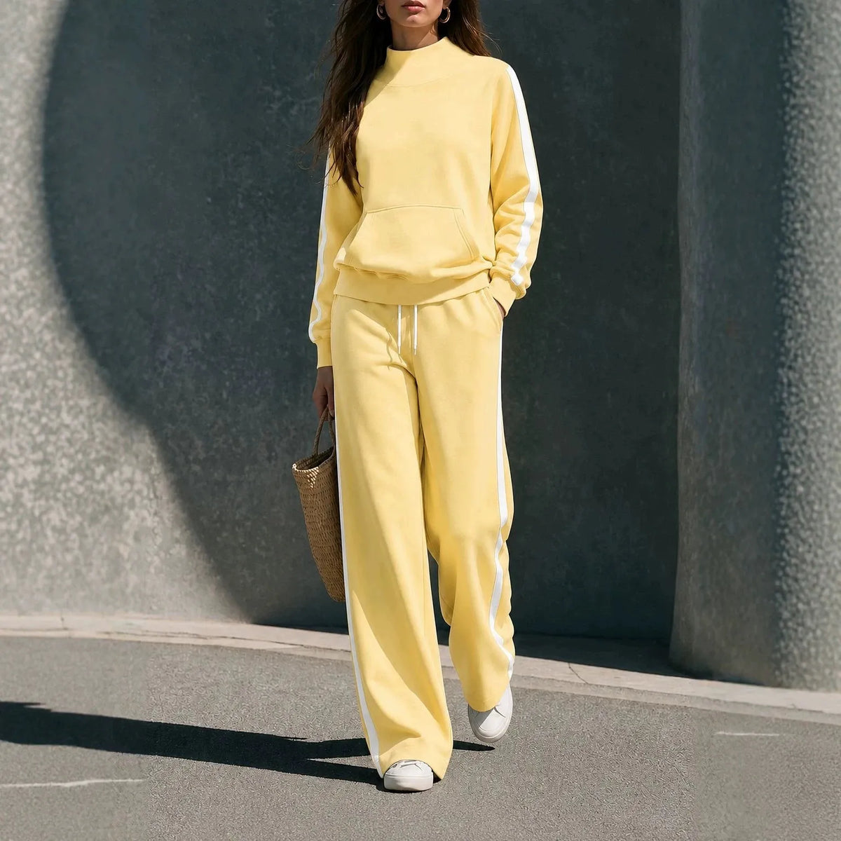 Women's Polyester Sweatsuit Set | Loose Autumn Tracksuit