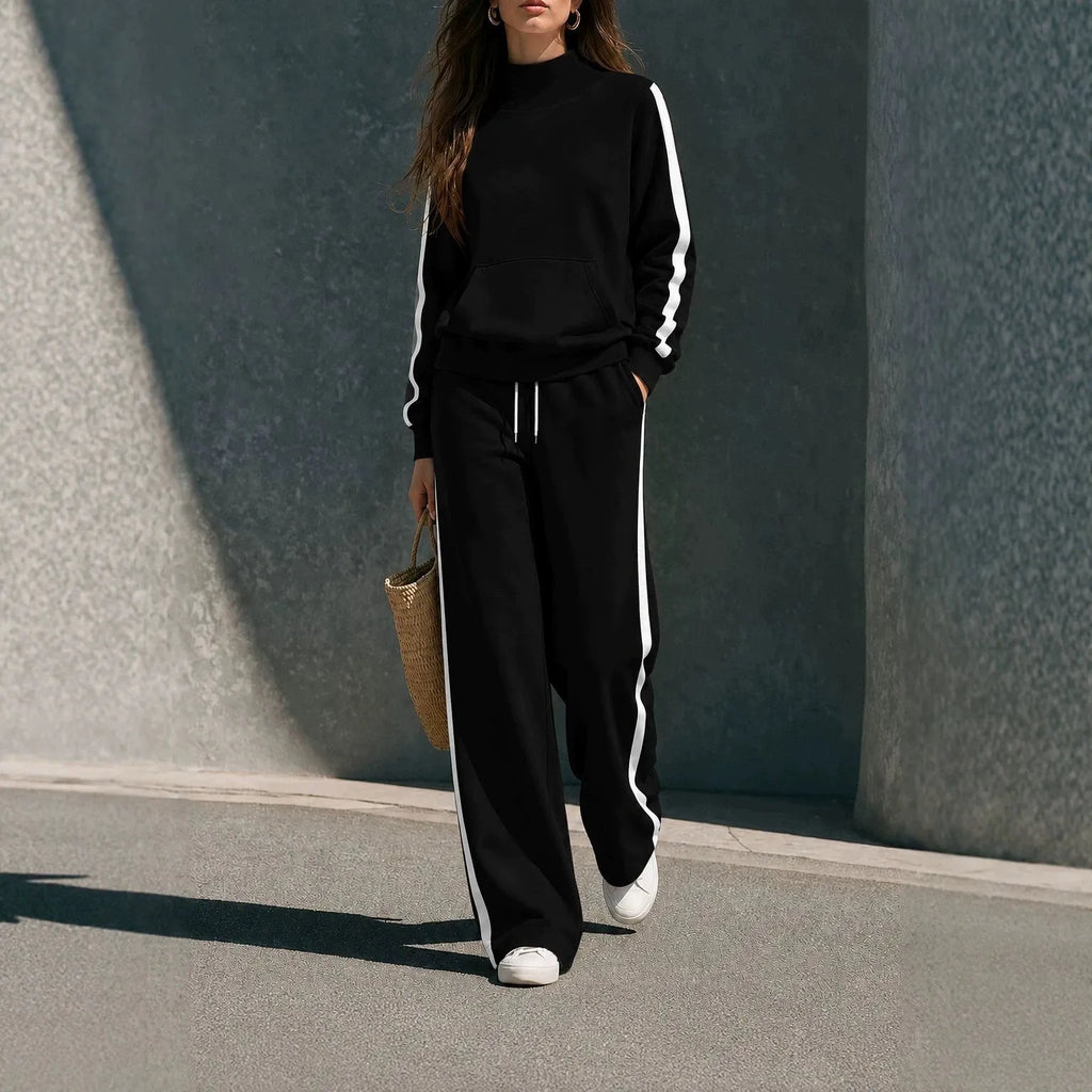 Women's Polyester Sweatsuit Set | Loose Autumn Tracksuit