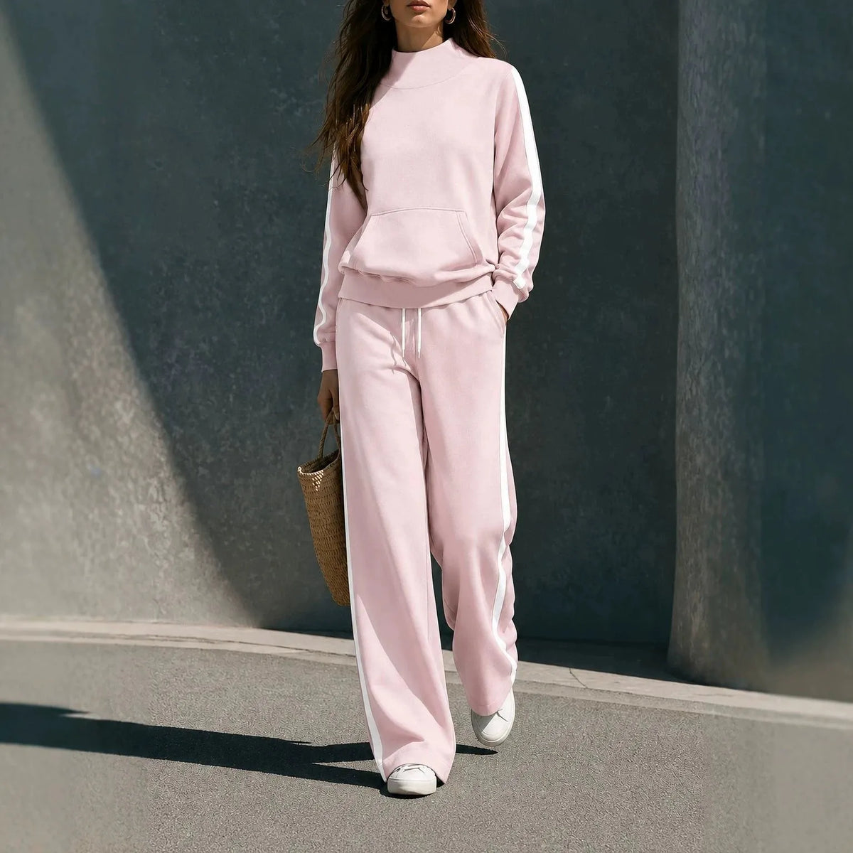 Women's Polyester Sweatsuit Set | Loose Autumn Tracksuit