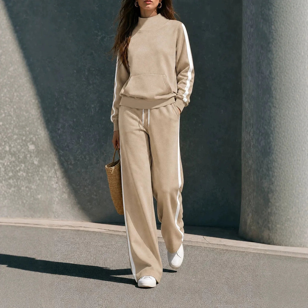 Women's Polyester Sweatsuit Set | Loose Autumn Tracksuit