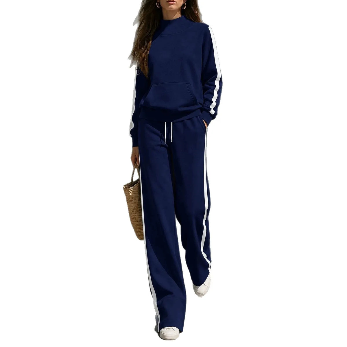 Women's Polyester Sweatsuit Set | Loose Autumn Tracksuit