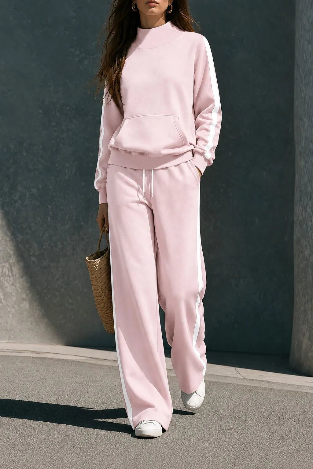 Women's Polyester Sweatsuit Set | Loose Autumn Tracksuit