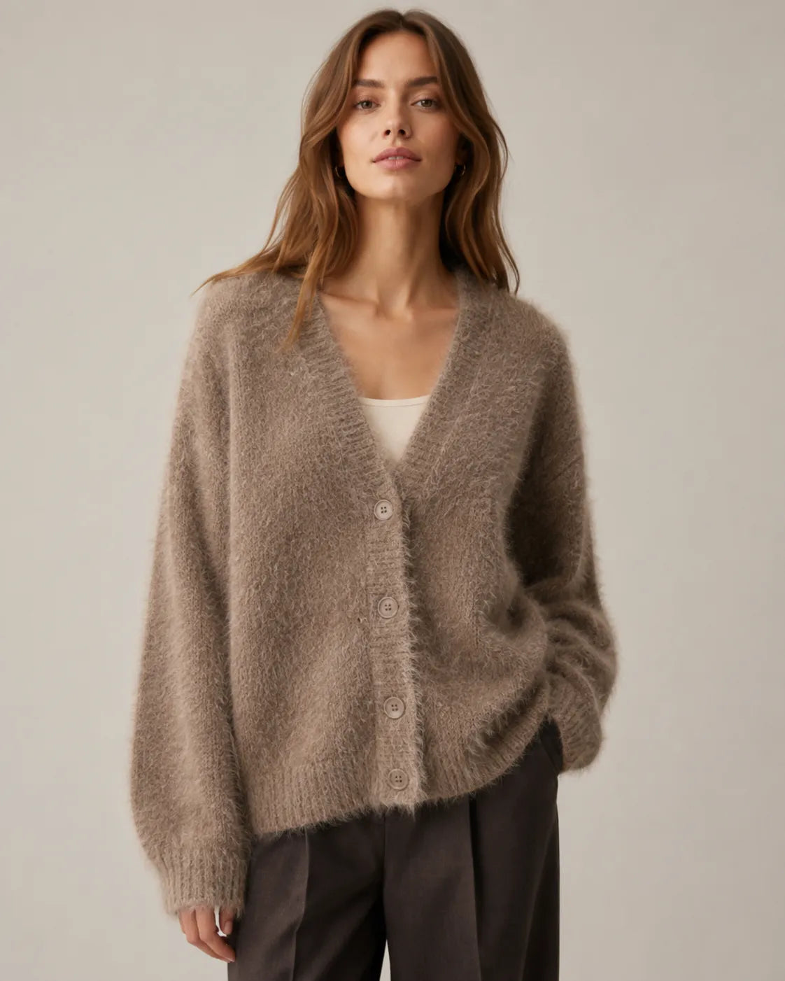 Women's Soft Knit Cardigan Sweater | Relaxed Oversized Button-Up Layer