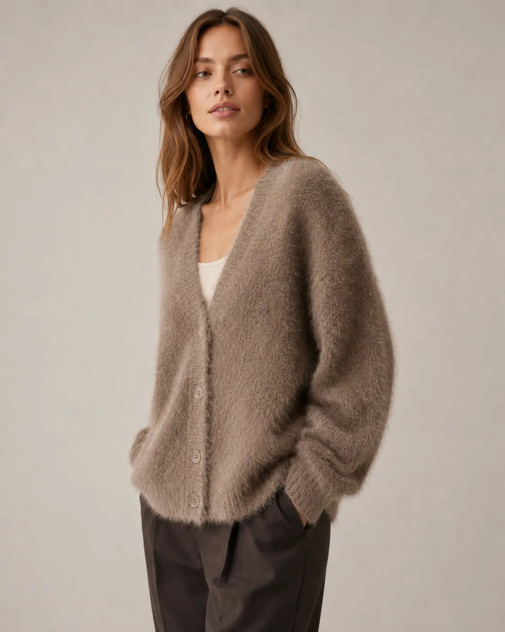 Women's Soft Knit Cardigan Sweater | Relaxed Oversized Button-Up Layer