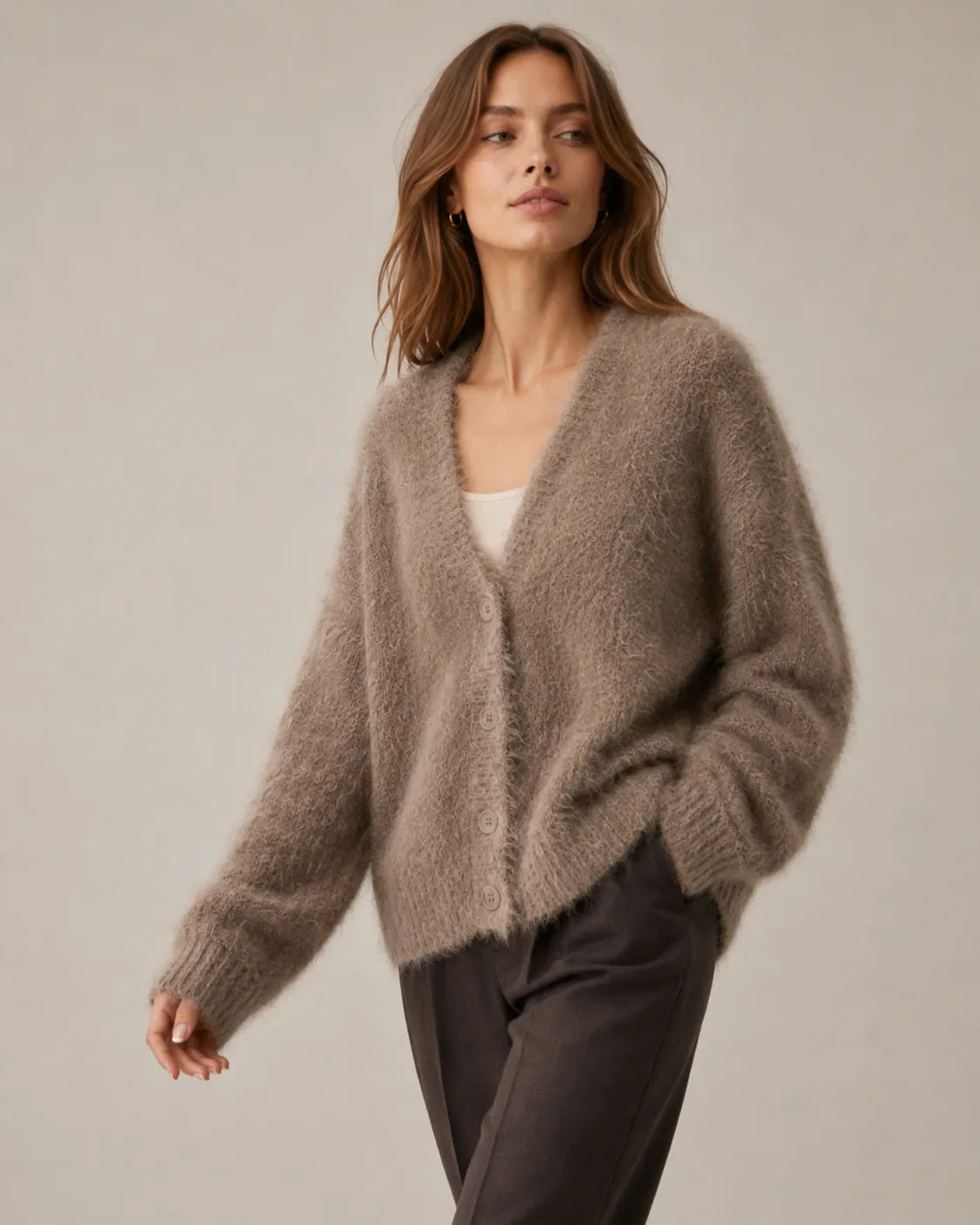 Women's Soft Knit Cardigan Sweater | Relaxed Oversized Button-Up Layer