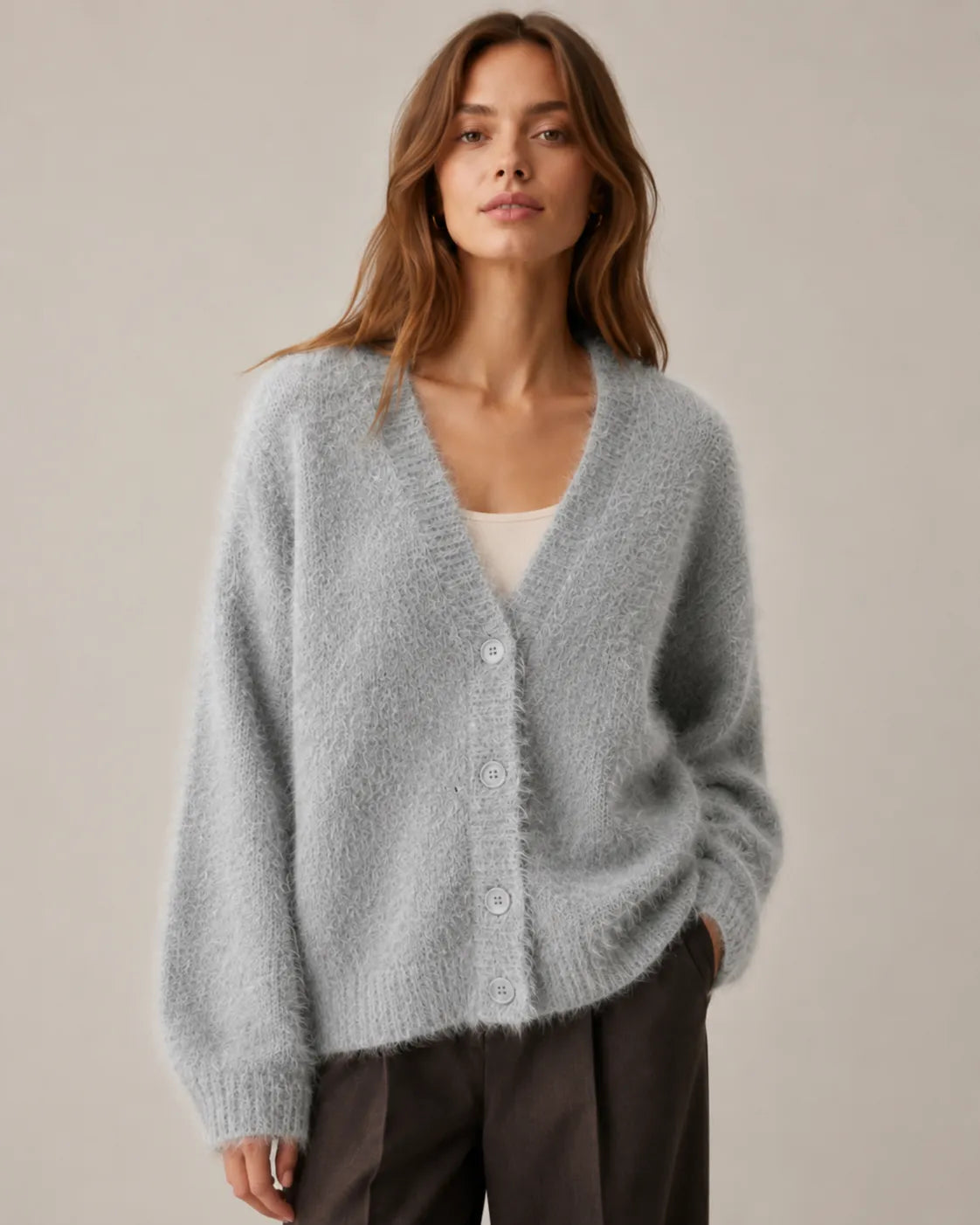 Women's Soft Knit Cardigan Sweater | Relaxed Oversized Button-Up Layer