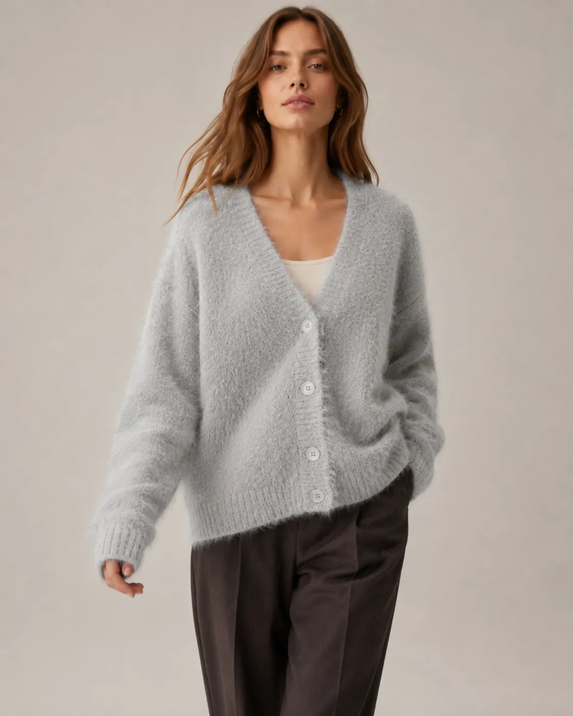 Women's Soft Knit Cardigan Sweater | Relaxed Oversized Button-Up Layer