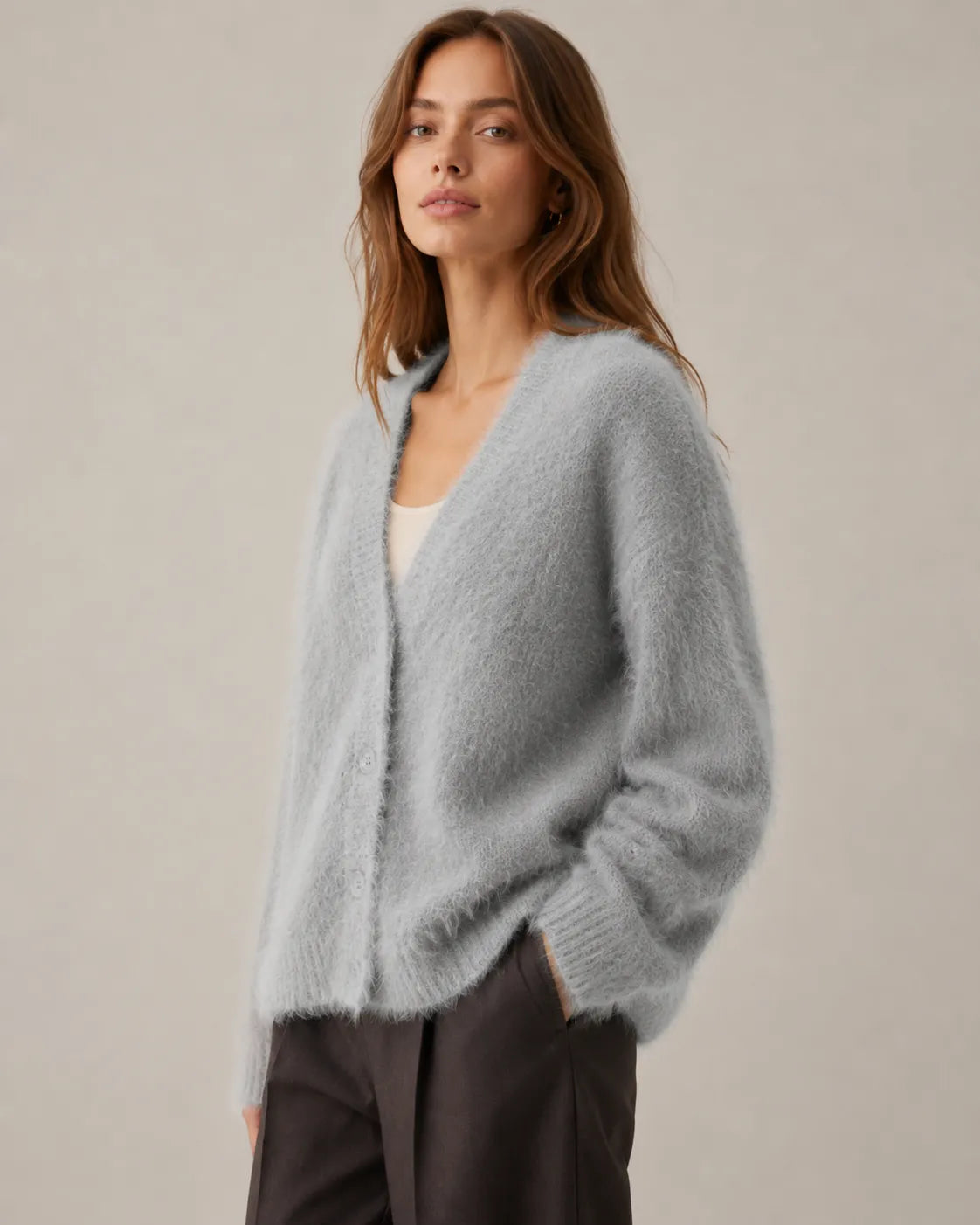 Women's Soft Knit Cardigan Sweater | Relaxed Oversized Button-Up Layer