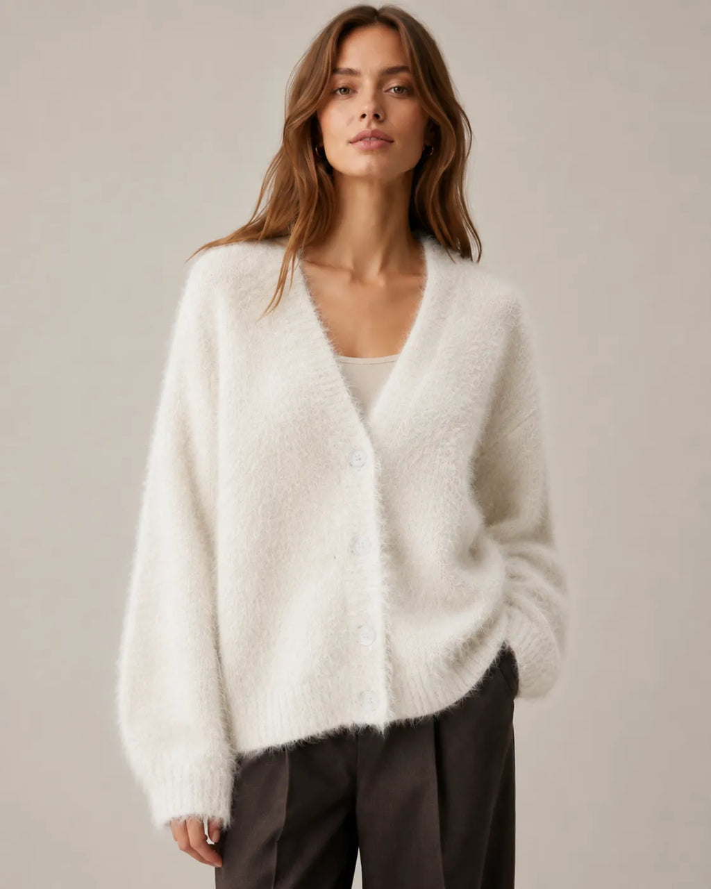 Women's Soft Knit Cardigan Sweater | Relaxed Oversized Button-Up Layer
