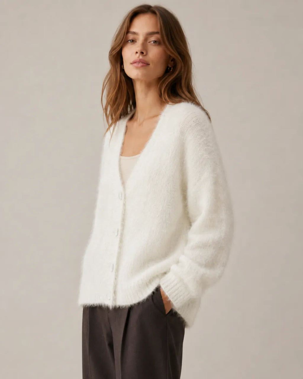 Women's Soft Knit Cardigan Sweater | Relaxed Oversized Button-Up Layer