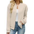 Women's Solid Sweatshirt Jacket | Loose Fit Casual Zipper Top