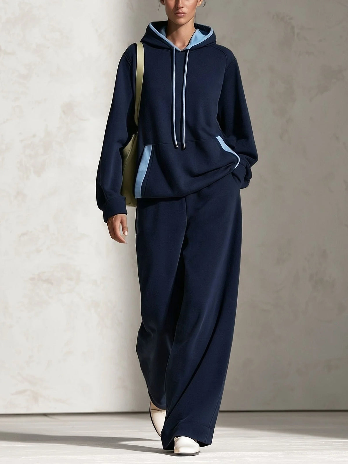 Women's Solid Tracksuit Autumn Set | Casual Loose Sweatshirt Trousers