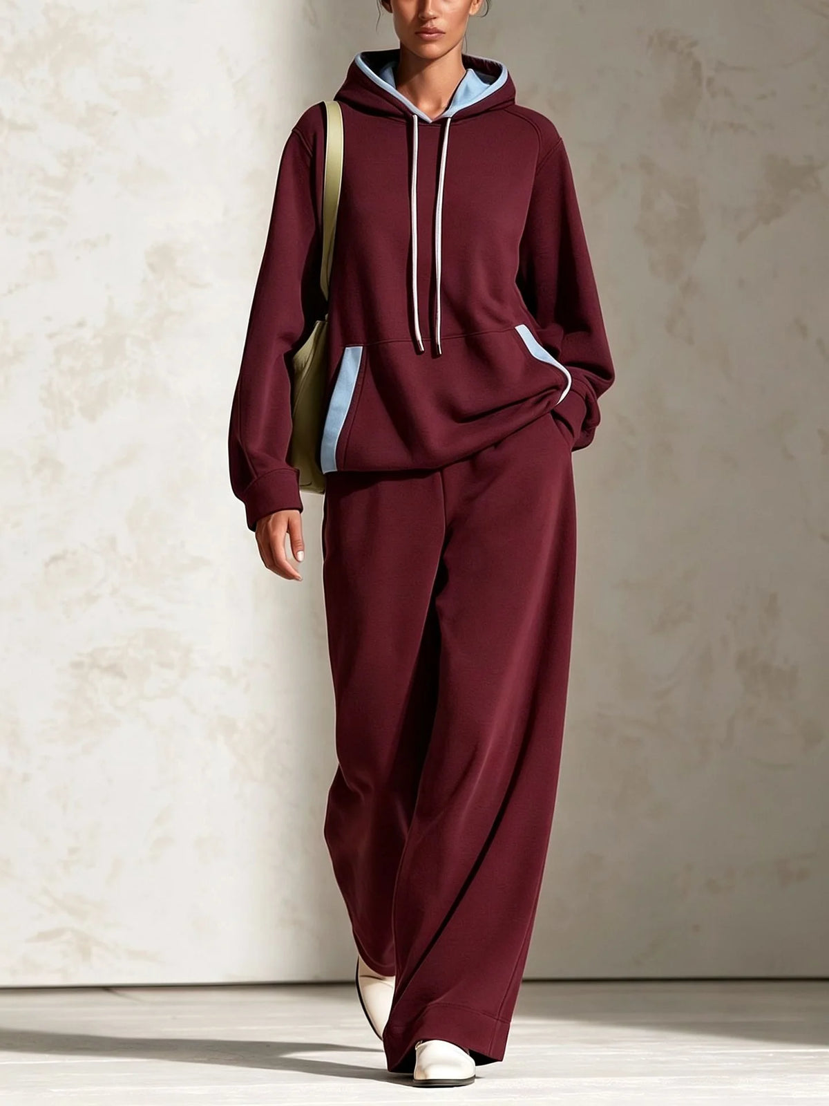 Women's Solid Tracksuit Autumn Set | Casual Loose Sweatshirt Trousers