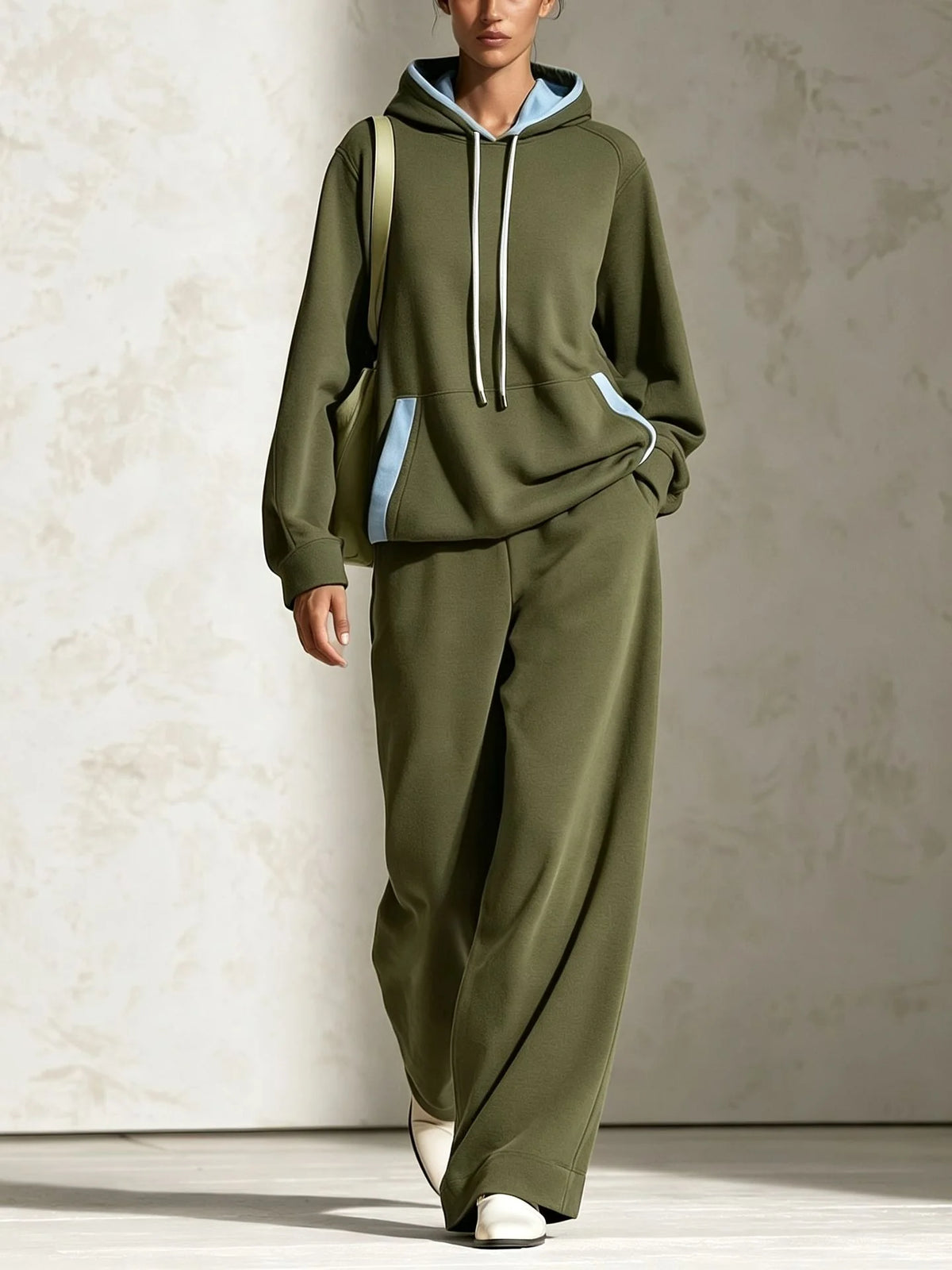 Women's Solid Tracksuit Autumn Set | Casual Loose Sweatshirt Trousers