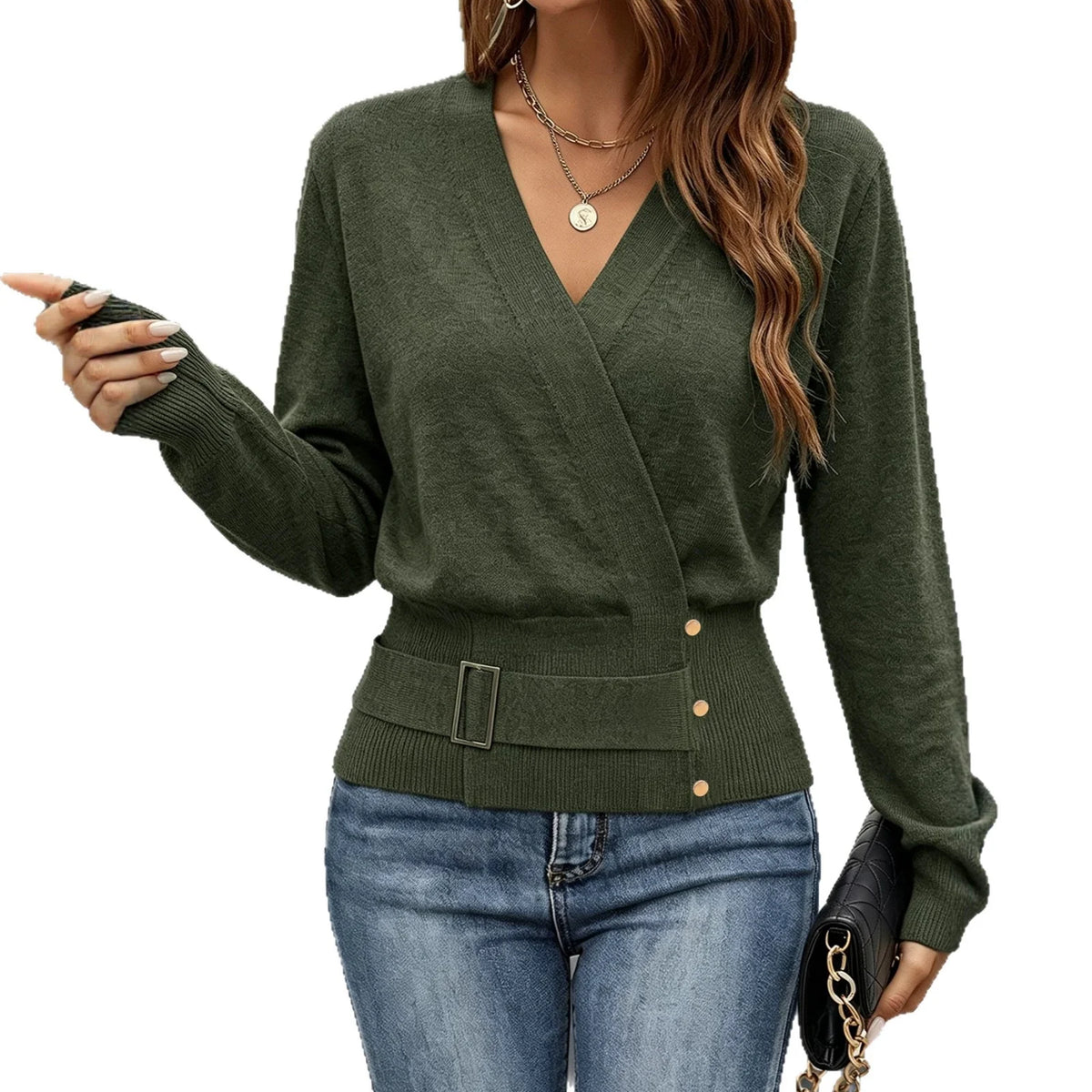 Women's Viscose Autumn Knit Sweater | Casual Loose Long Sleeve Top